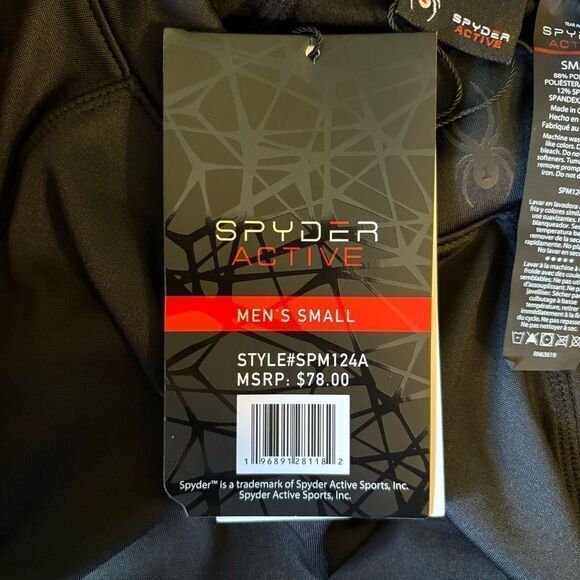 Spyder Active ProWEB Long Sleeve Mock Neck Layer Shirt Black Mens Size Small - Picture 6 of 6